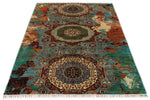 4x7 Multicolor and Multicolor Turkish Tribal Rug