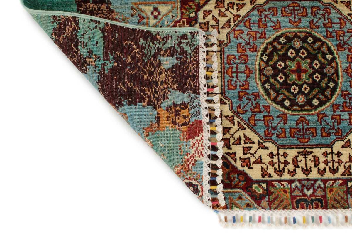 4x7 Multicolor and Multicolor Turkish Tribal Rug