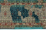 10x13 Turquoıse and Light Gray Anatolian Traditional Rug