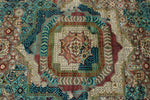 10x13 Turquoıse and Light Gray Anatolian Traditional Rug