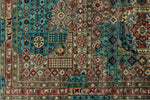 10x13 Turquoıse and Light Gray Anatolian Traditional Rug