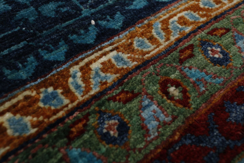 10x13 Light Blue and Navy Anatolian Traditional Rug