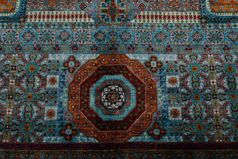 10x13 Light Blue and Navy Anatolian Traditional Rug