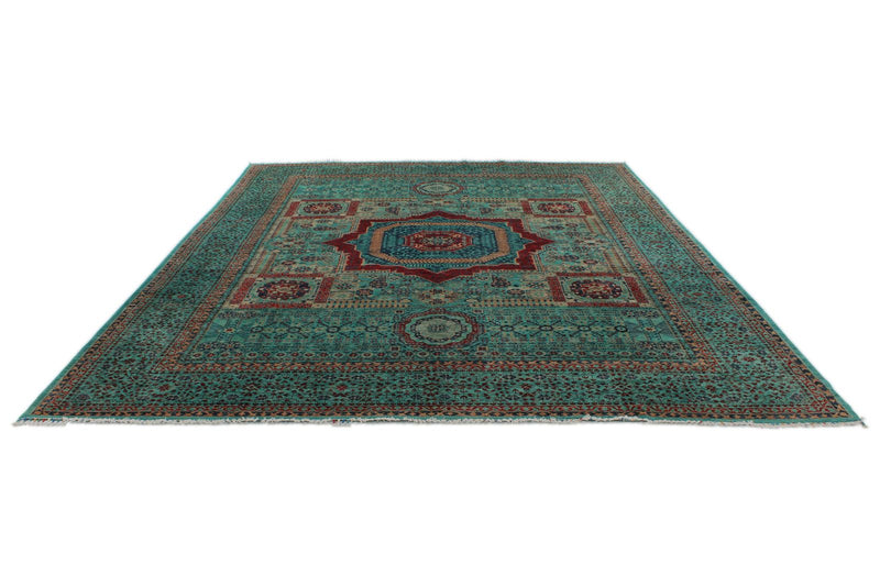 10x13 Turquoıse and Multicolor Anatolian Traditional Rug