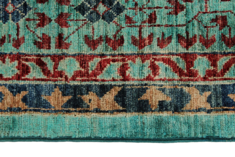 10x13 Turquoıse and Multicolor Anatolian Traditional Rug