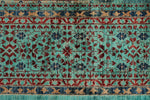 10x13 Turquoıse and Multicolor Anatolian Traditional Rug