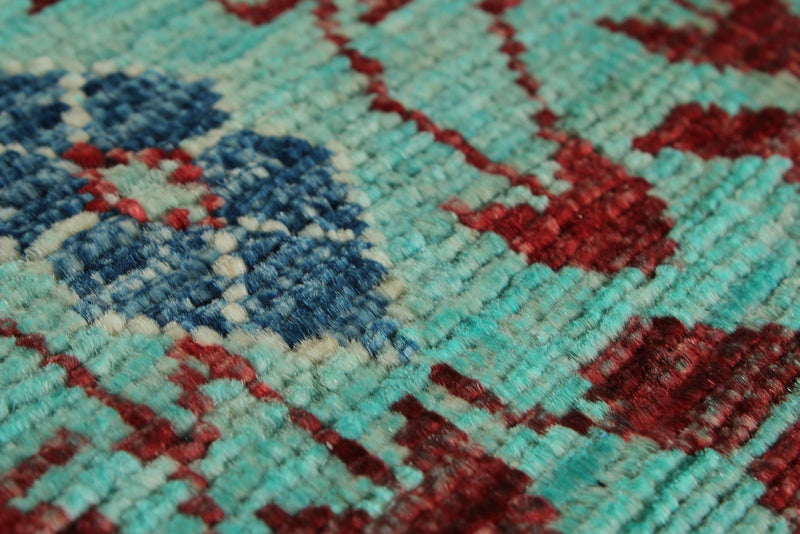 10x13 Turquoıse and Multicolor Anatolian Traditional Rug