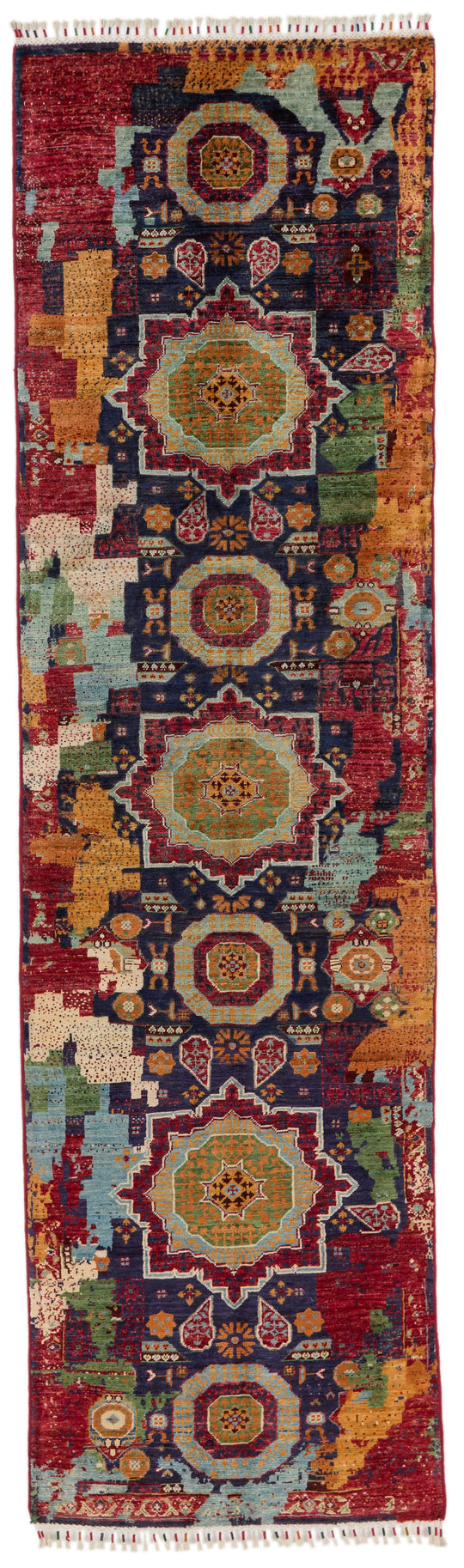 3x10 Navy and Multicolor Anatolian Traditional Runner