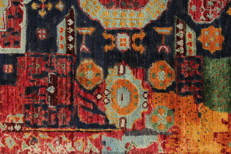 3x10 Navy and Multicolor Anatolian Traditional Runner