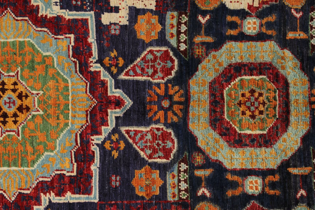 3x10 Navy and Multicolor Anatolian Traditional Runner