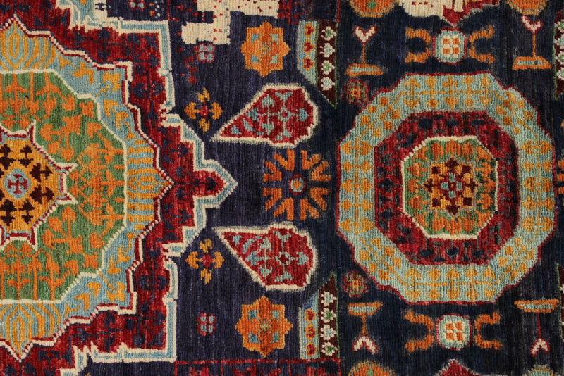3x10 Navy and Multicolor Anatolian Traditional Runner