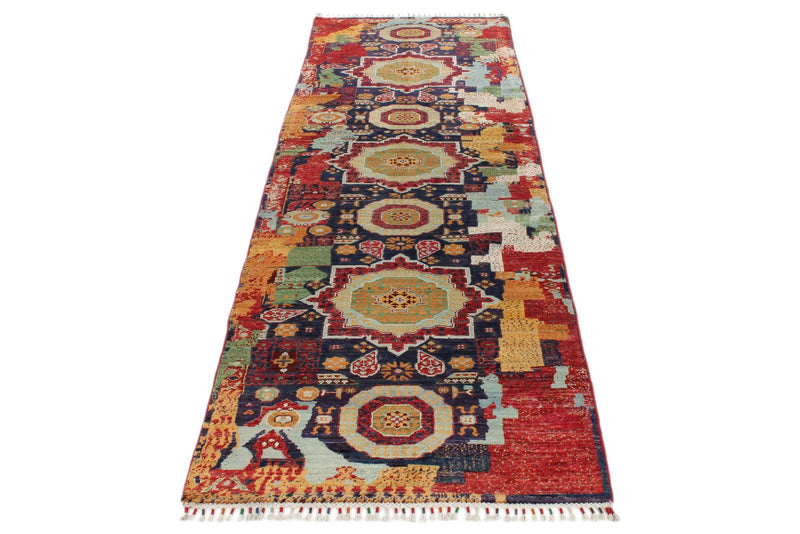 3x10 Navy and Multicolor Anatolian Traditional Runner