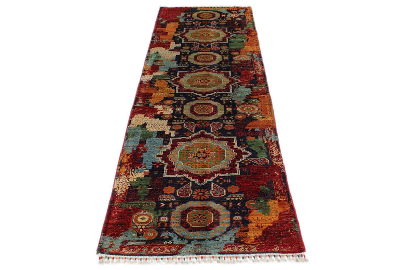 3x10 Navy and Multicolor Anatolian Traditional Runner