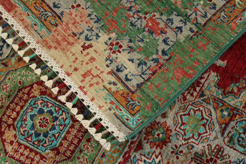 6x8 Red and Multicolor Anatolian Traditional Rug