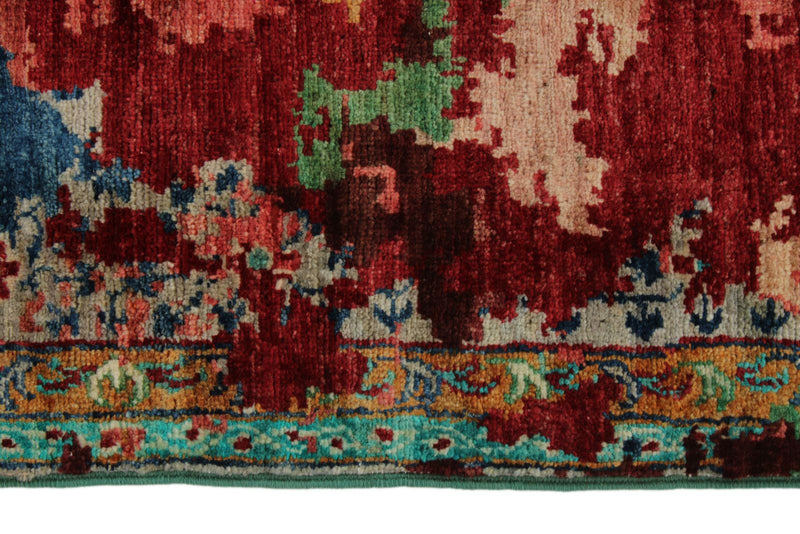 6x8 Red and Multicolor Anatolian Traditional Rug