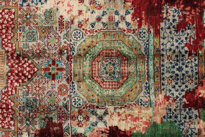 6x8 Red and Multicolor Anatolian Traditional Rug