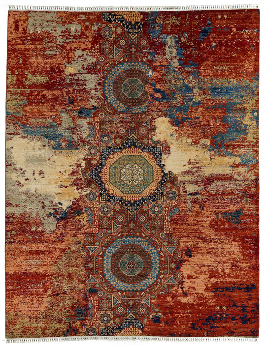9x12 Red and Multicolor Anatolian Traditional Rug