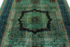 6x8 Green and Navy Anatolian Traditional Rug