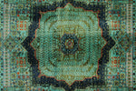 6x8 Green and Navy Anatolian Traditional Rug