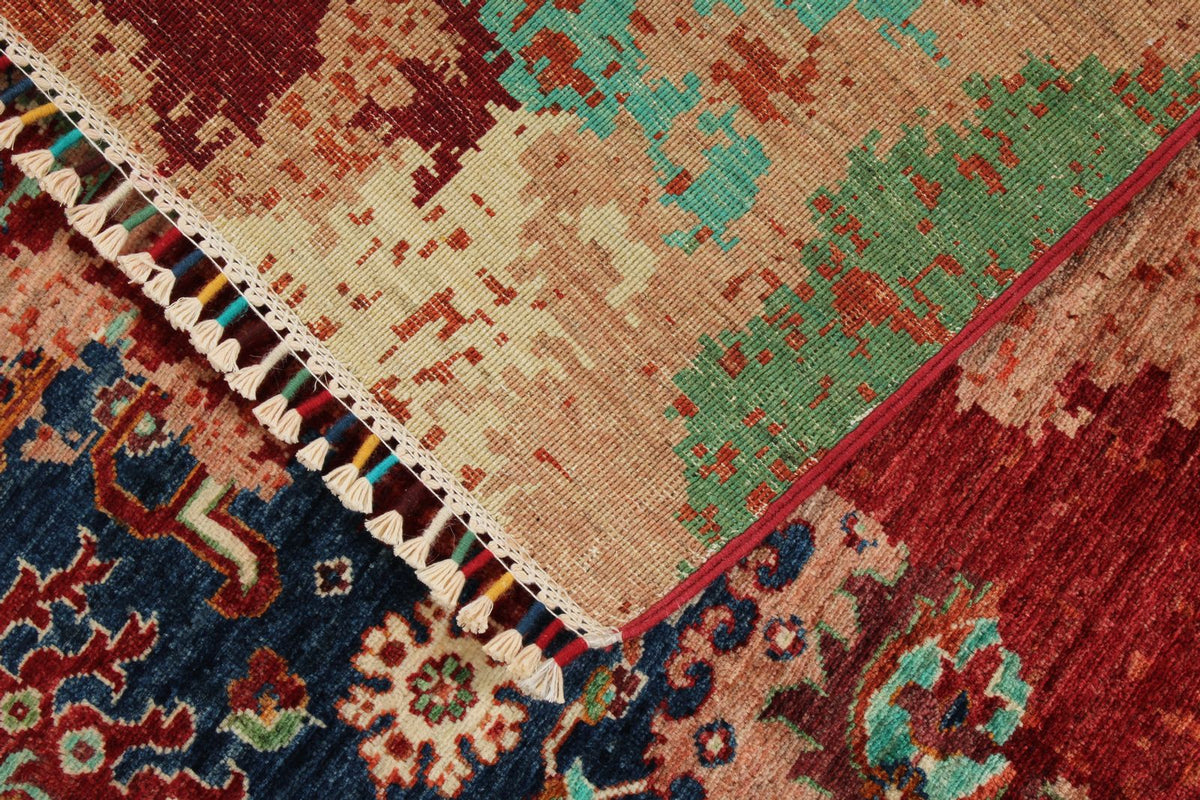 6x8 Navy and Multicolor Anatolian Traditional Rug