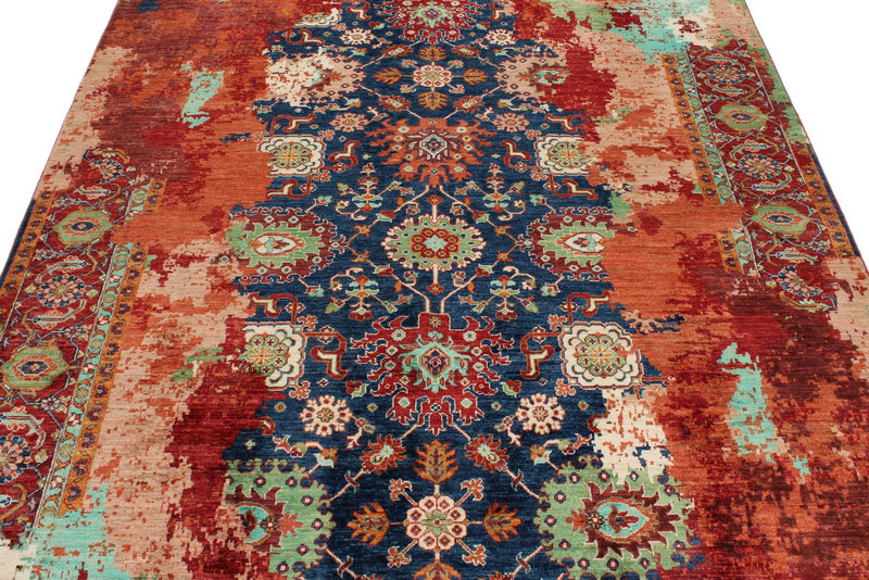 6x8 Navy and Multicolor Anatolian Traditional Rug