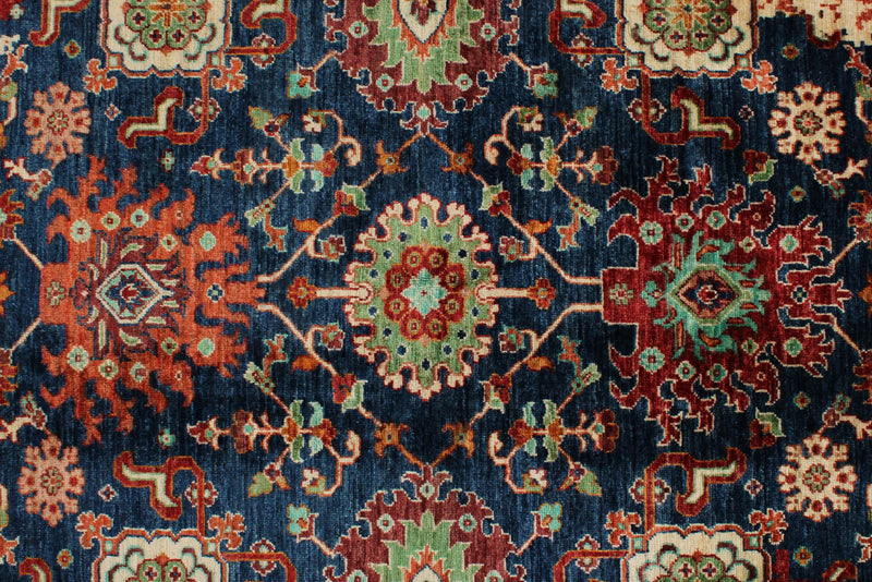 6x8 Navy and Multicolor Anatolian Traditional Rug