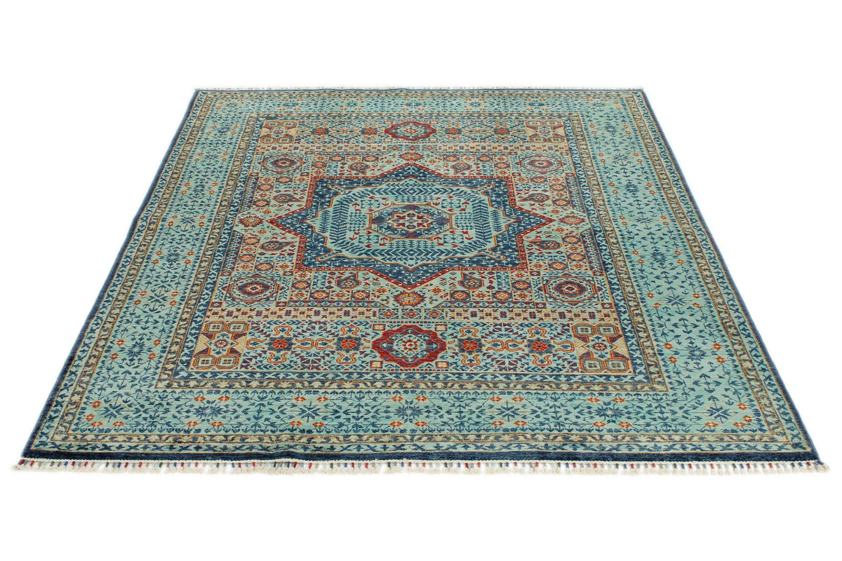 5x7 Light Blue and Turquoıse Anatolian Traditional Rug