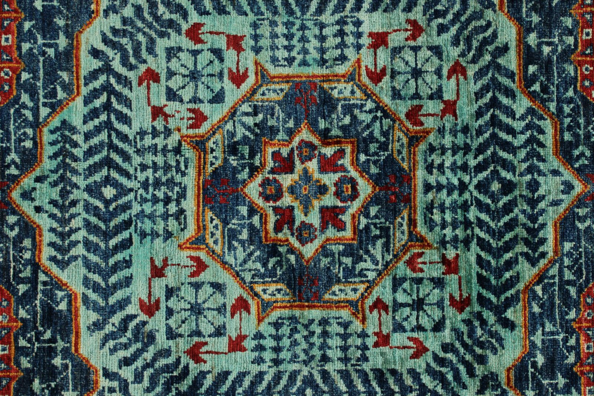 5x7 Light Blue and Turquoıse Anatolian Traditional Rug