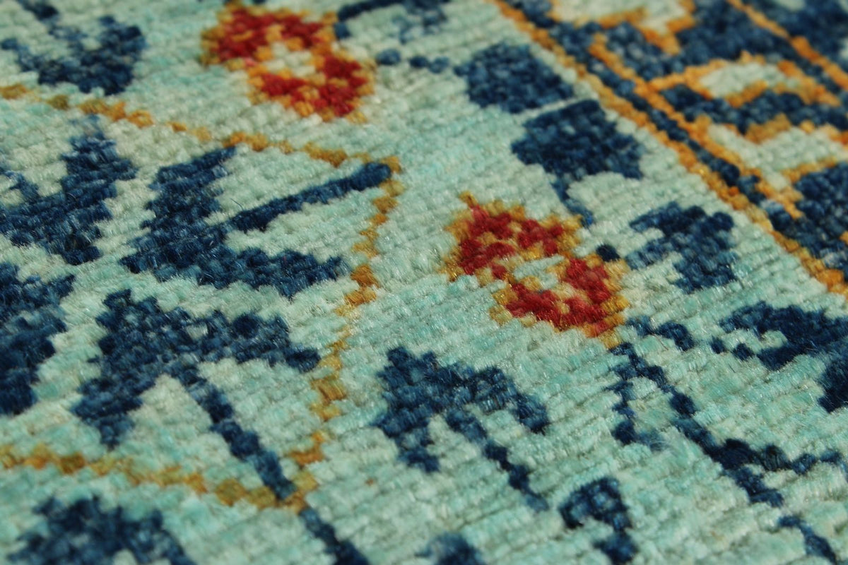 5x7 Light Blue and Turquoıse Anatolian Traditional Rug