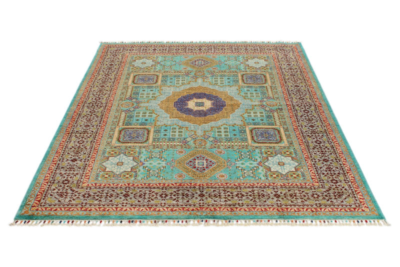 5x7 Turquoıse and Light Brown Anatolian Traditional Rug