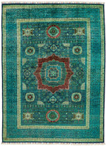 6x8 Green and MulticolorAnatolian Traditional Rug