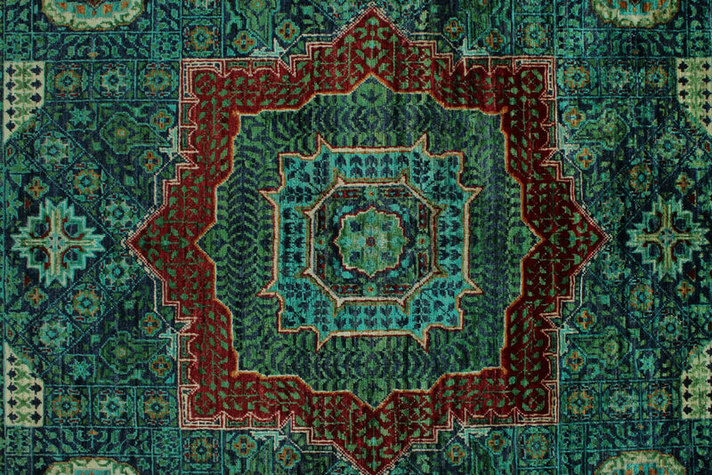 6x8 Green and MulticolorAnatolian Traditional Rug