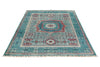 6x8 Dark Brown and Turquoıse Anatolian Traditional Rug