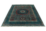 6x8 Dark Brown and Turquoıse Anatolian Traditional Rug