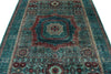 6x8 Dark Brown and Turquoıse Anatolian Traditional Rug