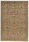 8x12 Light Brown and Multicolor Turkish Tribal Rug