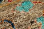 8x12 Light Brown and Multicolor Turkish Tribal Rug