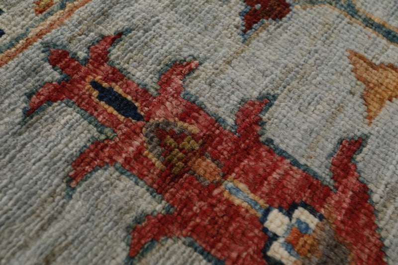 8x10 Gray and Multicolor Turkish Tribal Rug