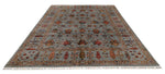 8x10 Gray and Multicolor Turkish Tribal Rug
