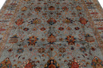 8x10 Gray and Multicolor Turkish Tribal Rug