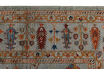8x10 Gray and Multicolor Turkish Tribal Rug