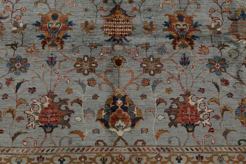 8x10 Gray and Multicolor Turkish Tribal Rug