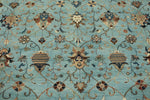 9x12 Light Blue and Multicolor Turkish Tribal Rug