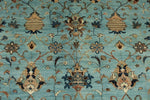 9x12 Light Blue and Multicolor Turkish Tribal Rug