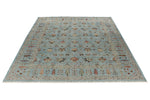 10x12 Blue and Multicolor Turkish Tribal Rug