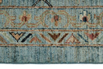 10x12 Blue and Multicolor Turkish Tribal Rug