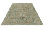 6x8 Light Blue and Beige Turkish Tribal Rug