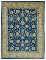 9x12 Navy and Beige Traditional Rug