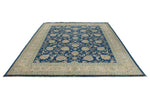 9x12 Navy and Beige Traditional Rug