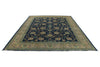 9x12 Navy and Beige Traditional Rug